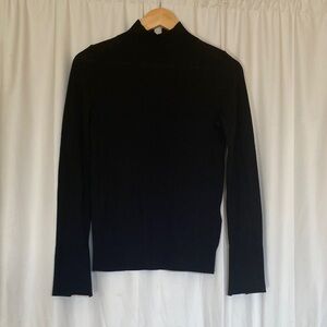 Reiss Black Long Sleeve Top 100% merino wool
